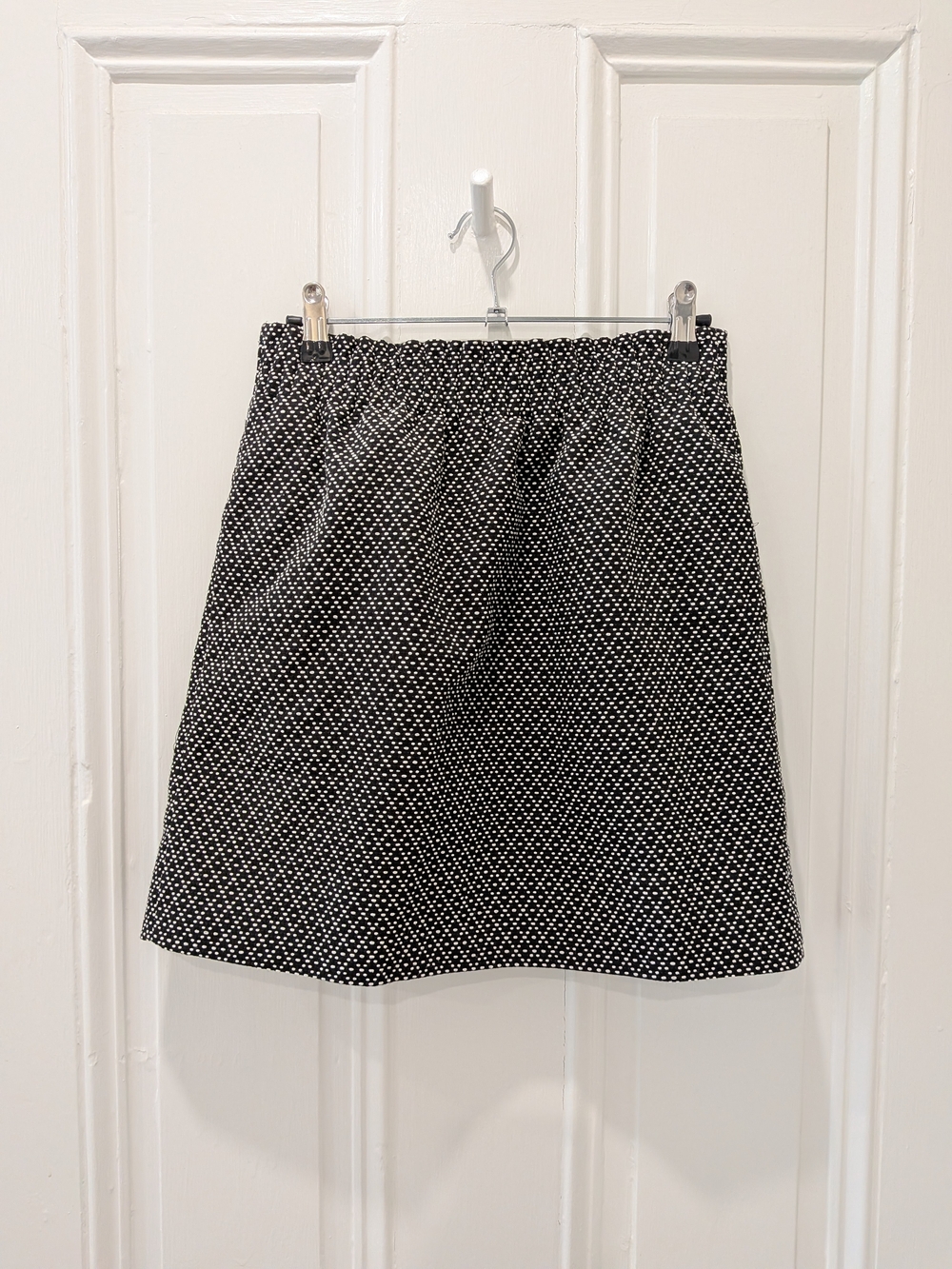J Crew Black and White Polka Dot A-Line Skirt | 0